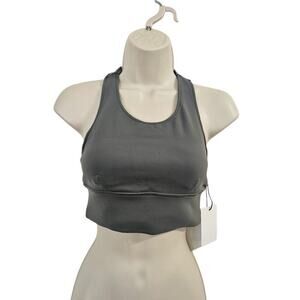 ITALIC Racerback Sports Bra in Eucalyptus Gray Size XS NWT